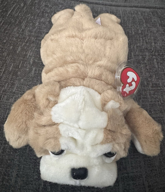 1995 Ty Classic - Churchill Dog - Soft Plush Beanie Buddies Toy 12" - BNWT