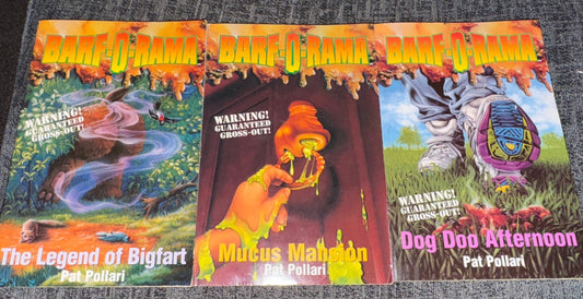 3 Barf-o-Rama Books - Pollari, Pat - Dog Doo Afternoon, Mucus Mansion, Bigfart