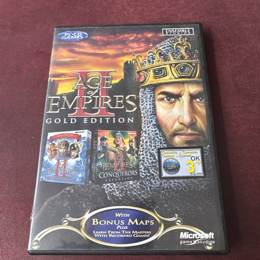 Age of Empires II 2 Gold Edition Big Box PC Game - CIB COMPLETE (Box Wear)
