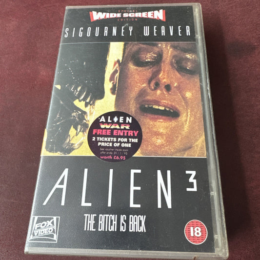 ALIEN 3 (1992) - VHS Video - SPECIAL EDITION - WIDESCREEN Version - UK / PAL.
